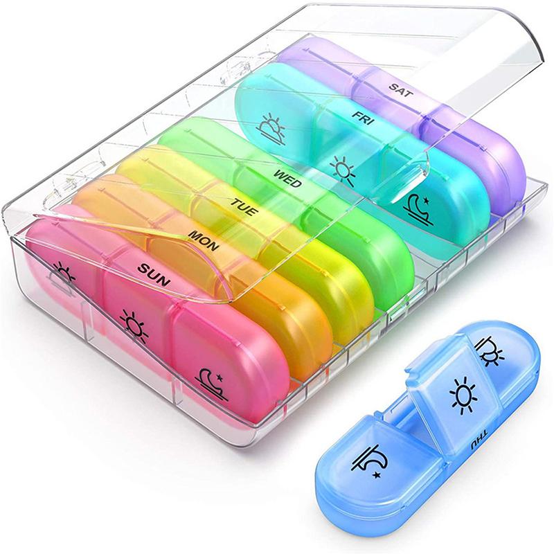 Weekly Pill Case Pillbox 7 Days Medicine Tablet Box Portable Travel Drugs Storage Organizer Secret Compartments Pill Box