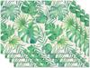 Green Palm Leaves Placemat Set of 4 Tropical Greenery Monstera Placemats Hawaii Seasonal Table Mats for Indoor Outdoor Home Kitchen Dining Decor Party