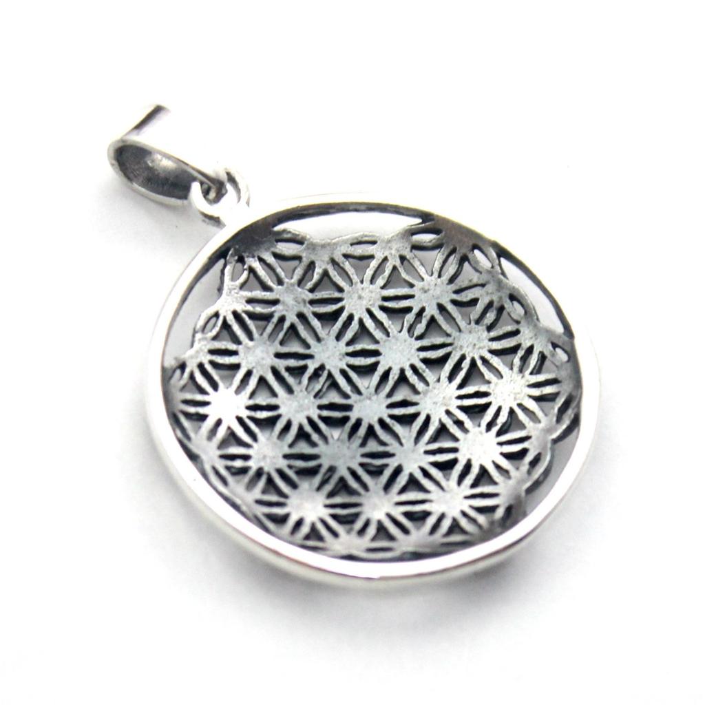 [World Accessories Carmelo] Flower of Life Pendant Top, Divine Geometry, Flower of Life, Sterling Silver 925