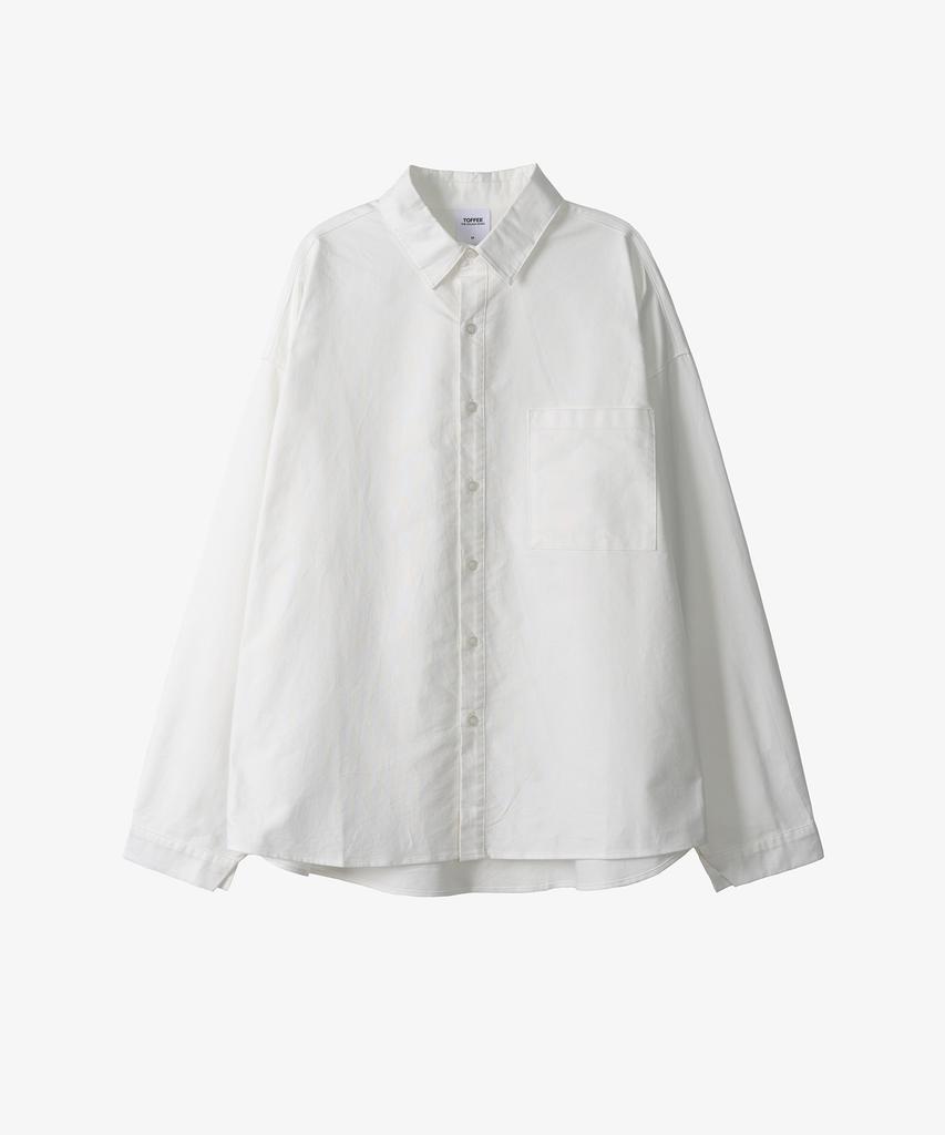 TOFFEE Oversized Oxford Shirt (White)