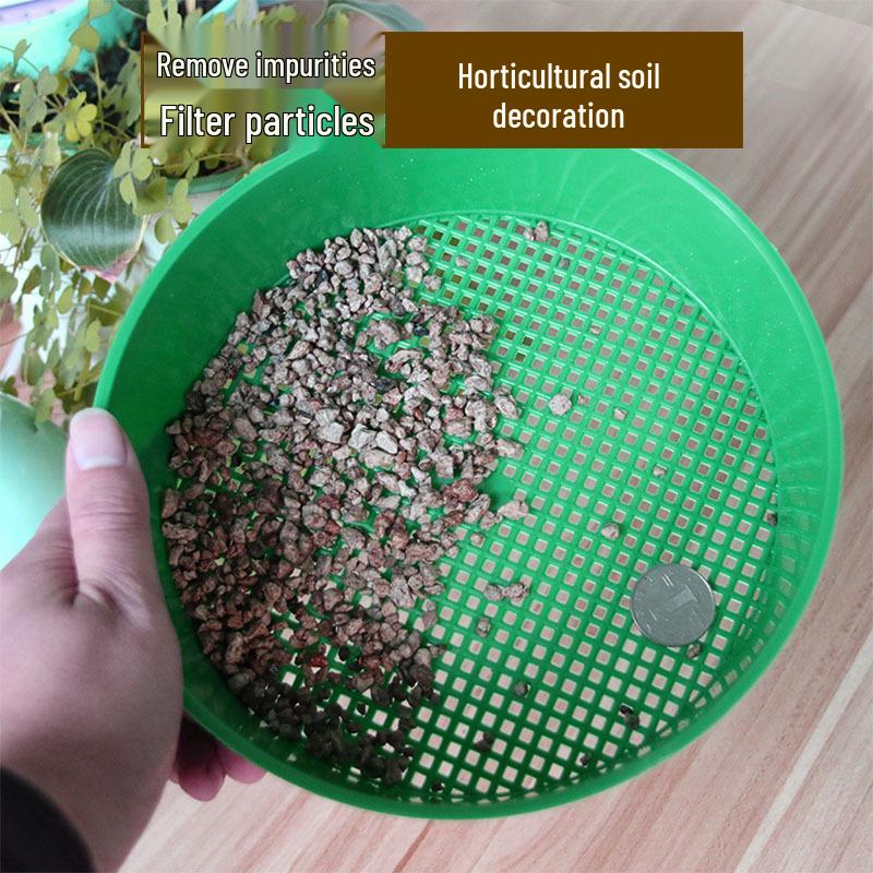Garden Plastic Soil Sieve - Horticultural Screening Tool for Stone and Soil. Perfect for Seedling, Planting, and Flower Care.