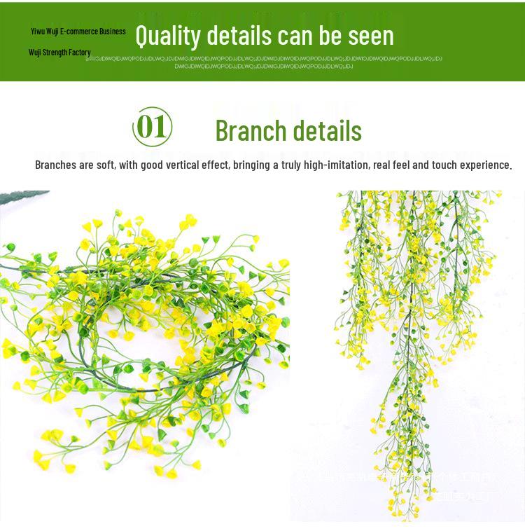 Wisteria Vine Artificial Silk Flower Wall Hanging for Indoor Decoration