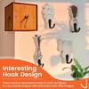4 Pcs Cartoon animals Wood Decorative Wall Hook Creative Kids Wall Hook Practical Cute Towel Hanger for Home Bathroom Bedroom