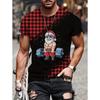 Santa Claus Print Men's T-shirt New Year Party Fashion Clothing Christmas Harajuku Short Sleeved O-neck Top Oversized T-shirt