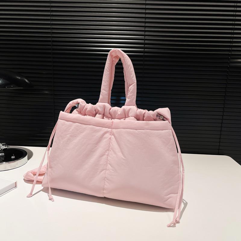 IELGY Casual Nylon Cloth Drawstring Soft Quilted Handbag Lightweight Simple Cotton Bag Large Capacity Crossbody