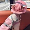 Adjustable Dog Cat Bucket Hat Cotton Pet Fisherman Hat Casual Pet Sunscreen Tie Hat  Devon Rex