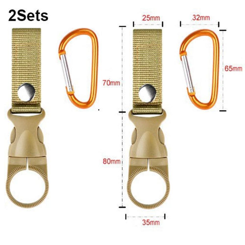 

2sets Plastic Quickdraw Carabiner 2 Styles Travel Mountaineering Hook Outdoor Hike Accessories Khaki Style 2