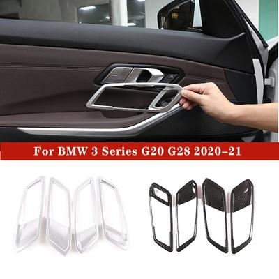 2Pcs/Set ABS Car Inner Door Handle Cover Trim Frame Sticker Fit For BMW 3 Series G20 G28 - Auto Interior Accessories