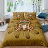 Cow Skull Duvet Cover Queen Sunflower Cattle/Bull Skeleton Bedding Set Botanical Floral Leaves Boho Tribal Polyester Quilt Cover