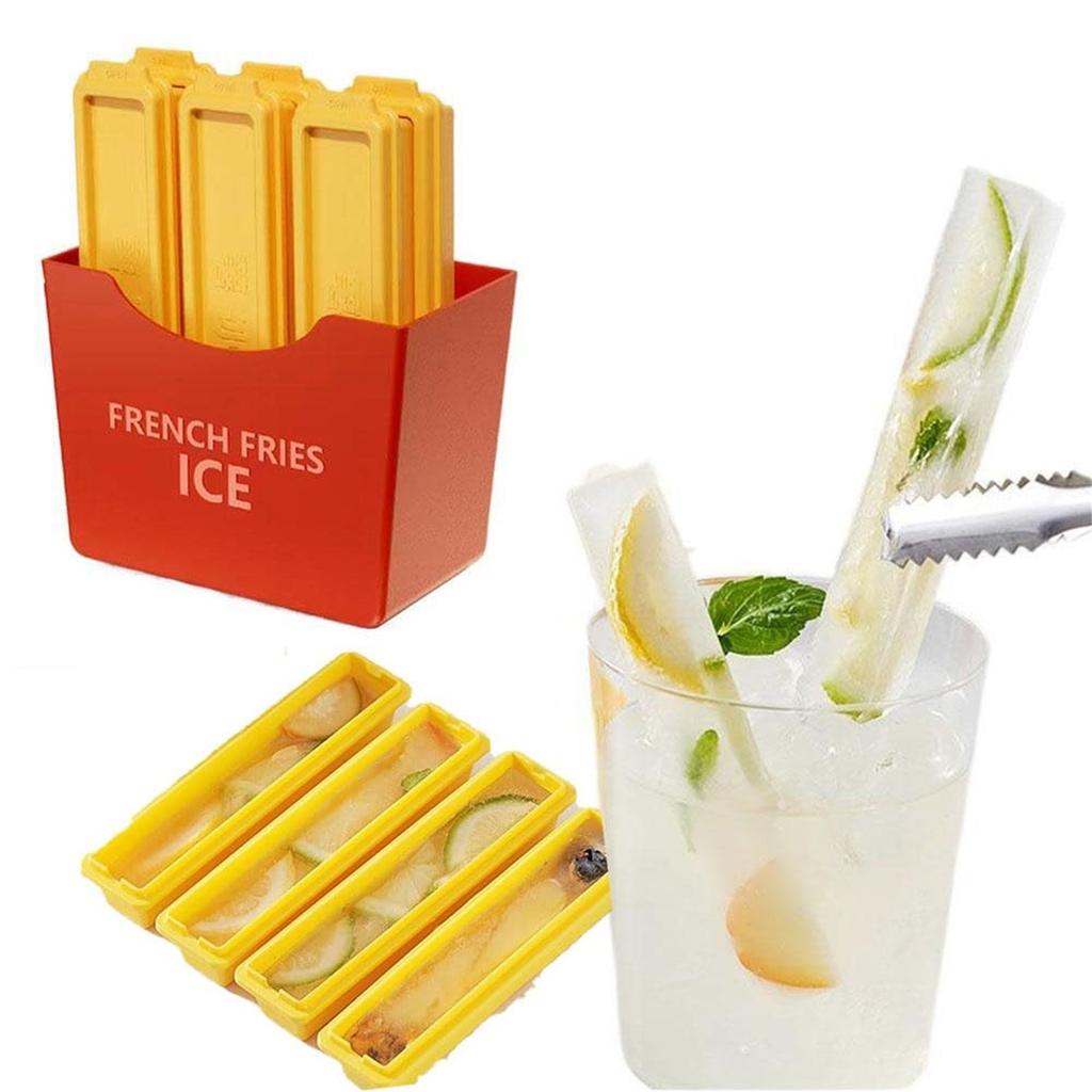 Strip Ice Box Silicone Ice Tray Mold, Autonomous Ice Box Refrigerator Magnet Is Suitable For Whiskey, Cocktails, Juices(6 Ice Boxes, 1 Magnet)