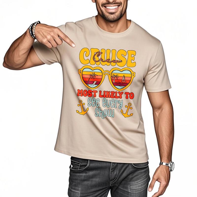 Men tshirt Fashion Tshirt Black Summer Teenagers tshirt Cruise Crew Most Likely To See Every Show Short Sleeve Rock Oneck Tees