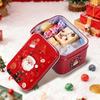 Cartoon Christmas Gift Box Tinplate Party Supplies Xmas Ornaments Portable Christmas Decoration Candy Storage Containers