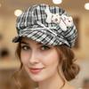 Cute Face Slimming Plaid Beret Hat Thin Design Y2K Octagonal Cap Sun Protection Artist Hat Spring Summer