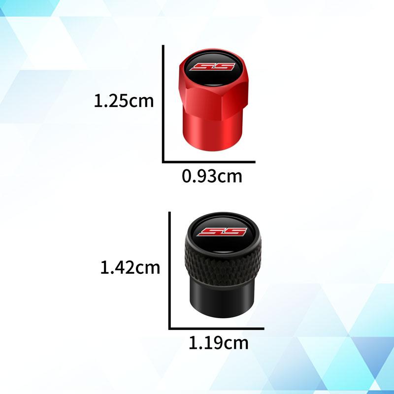 BSQGD1 SS Logo Emblem Metal Car Tire Valve Stem Cap Tire Wheel Stem Air Valve Caps For Chevrolet Sport Cruze Camaro Captiva Aveo 4Pcs