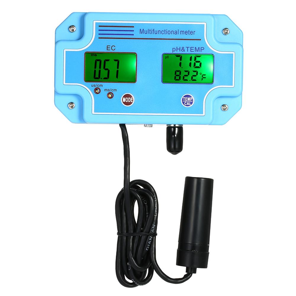 Professionelles 3-in-1 pH-Celsius-ECCelsius-TEMP-Messgerät Wasserdetektor Mehrparameter Digitales LCD -Messgerät Multifunktions-Wasserqualitätsmonitor Multiparame