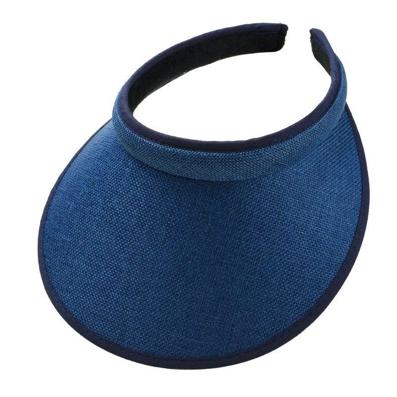 Women Summer Empty Top Visors Sun Hat Simple Solid Color Wide Brim Sunscreen Cap Female Outdoor Adjustable Travel Beach Hats