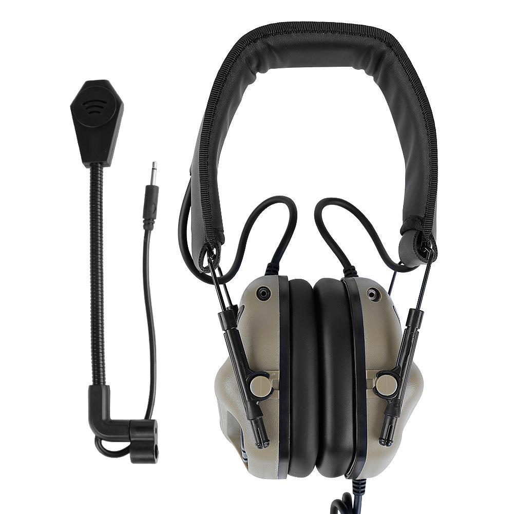 5th Gen Chip Tactical Headset HD-09 Over-Ear Pickup Noise Cancelling Headphones ABS+Sound Insulation Cotton Outdoor Shooting Hunting Military