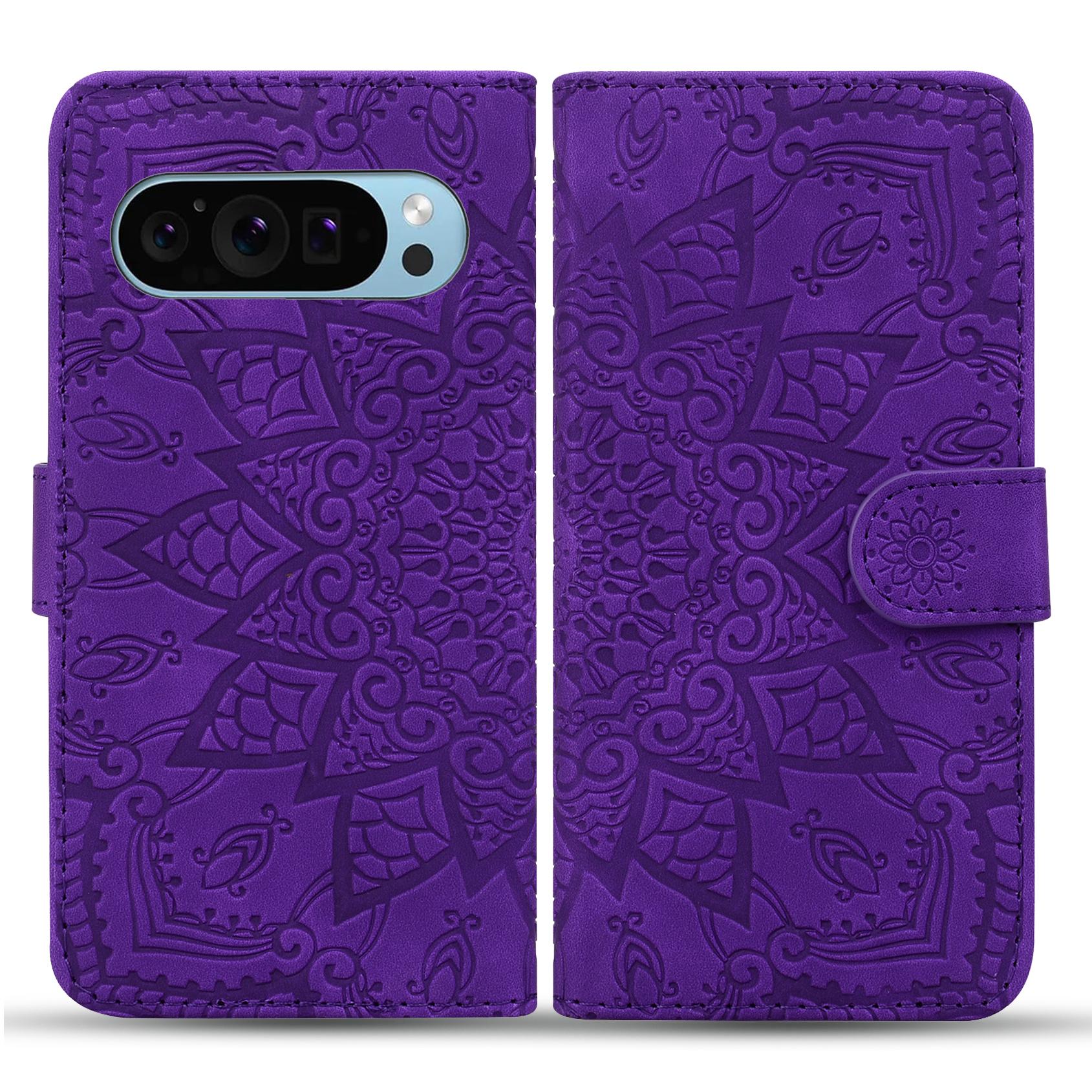 Чехол-бумажник с откидной крышкой для Google Pixel 10 Pro XL/9 Pro XL, из ПУ-кожи, с цветочным принтом D