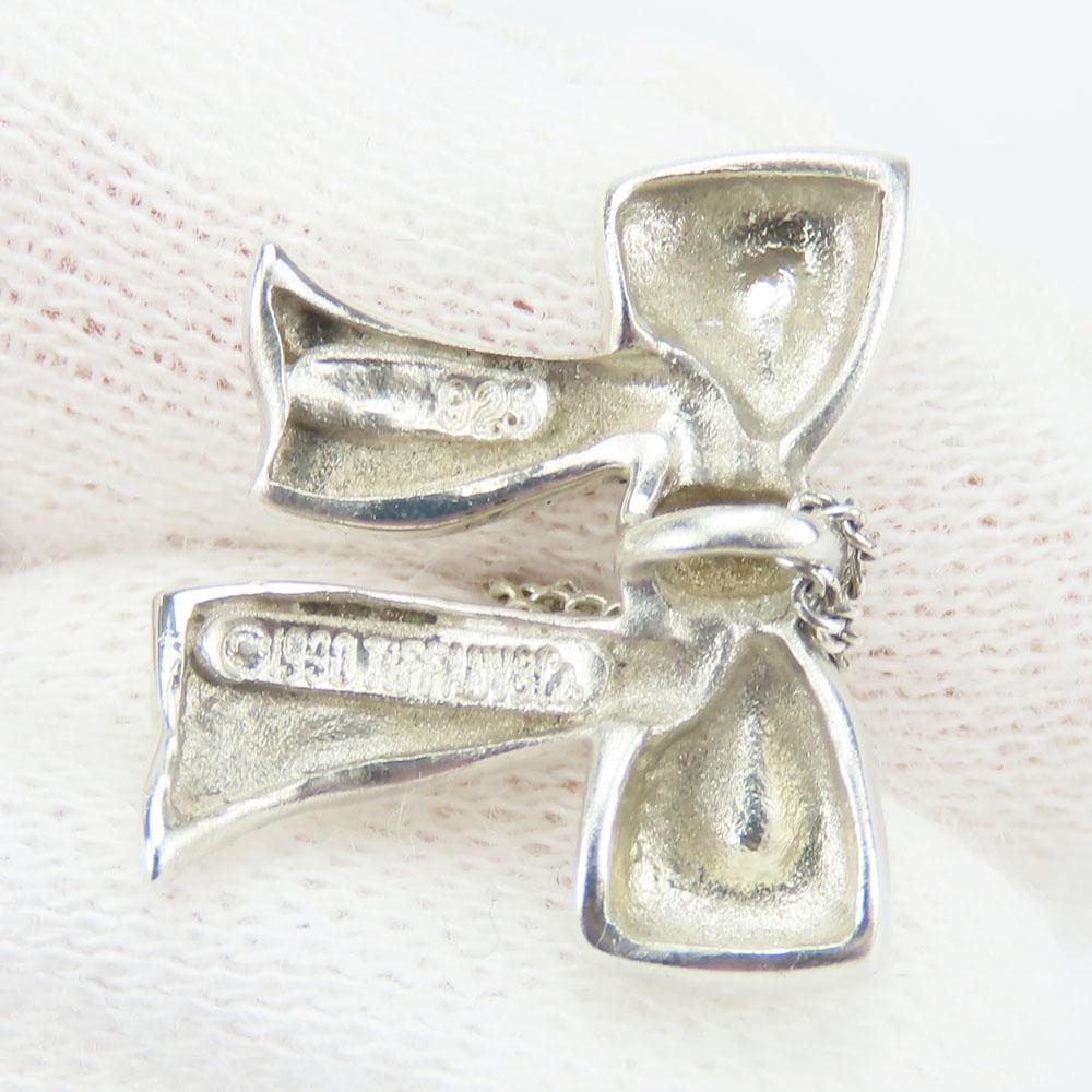 Used TIFFANY&Co. Necklace Silver925 2.8g Silver Ribbon motif