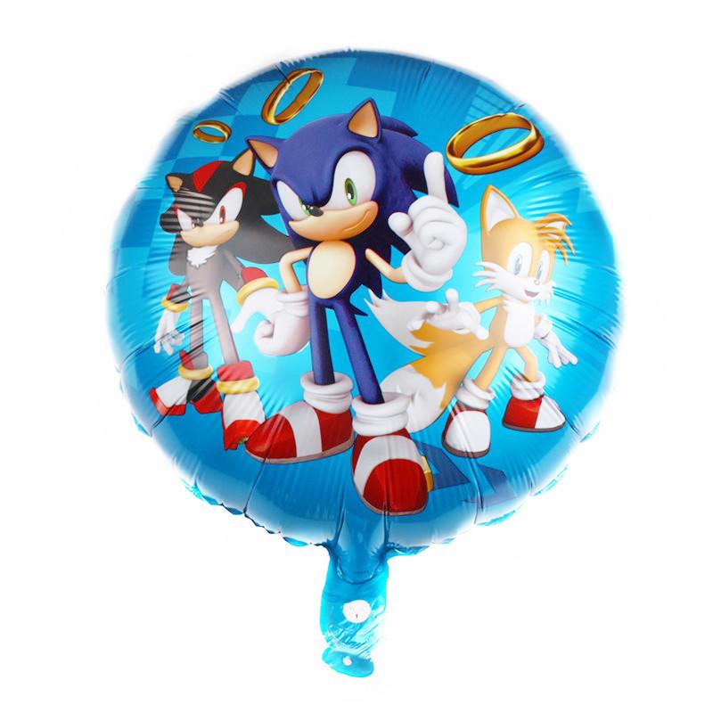 New Cartoon Sonic Balloon Blue Glitter Hedgehog Action Figure Toy Anime Baby Shower Birthday Party Decoration Supplies Kids Toy