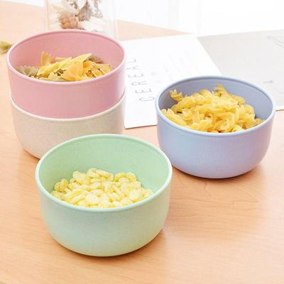 Wheat Straw Anti-Fall Bowl Dinner Bowl Creative Wheat Straw Bowl Set Thickened Anti-fall Rice Bowl Snack Tray Kitchen Tableware