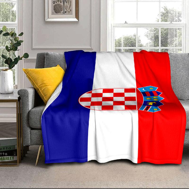 Coperta portatile/morbida per la Fiera del Calcio Croato, coperta da letto, adatta per viaggi, campeggio, soggiorni, uffici, divani, regali per tifosi