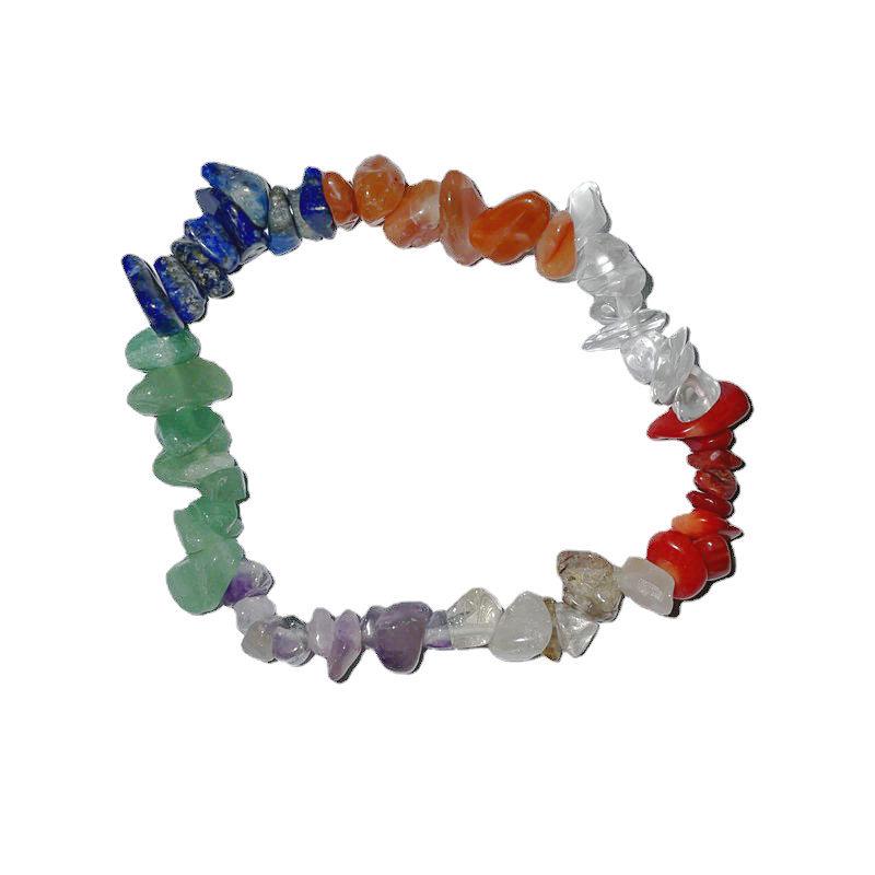 Women s Elastic Crushed Stone Bracelet with Malachite & Yellow Crystal - Street Style