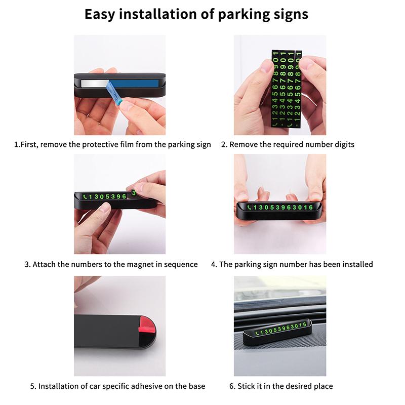 1Pc Car Temporary Parking Card Phone Number Card Plate Telephone Number Car Park Stop Automobile Accessories