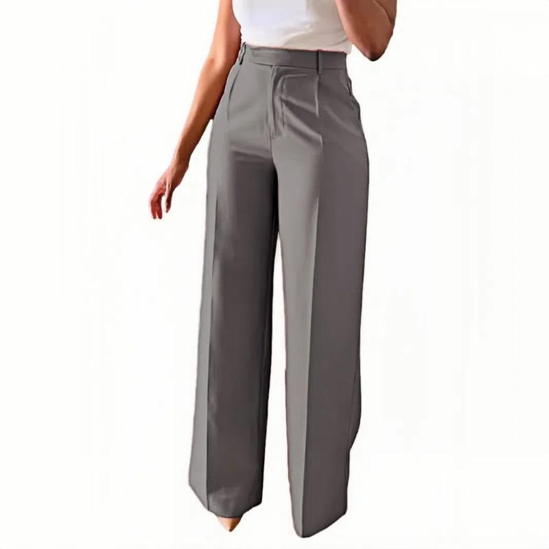 Women High Waist Straight Leg Long Commute Casual Formal Suit Pants