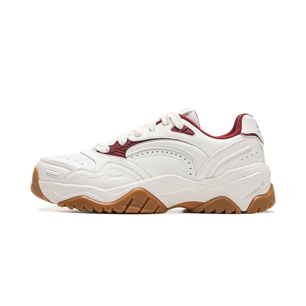 New LiNing Tianji 3 Slip Resistant, Abrasion Resistant, Lightweight Low Top Skateboard Shoes Women's White Red AGCU432-1