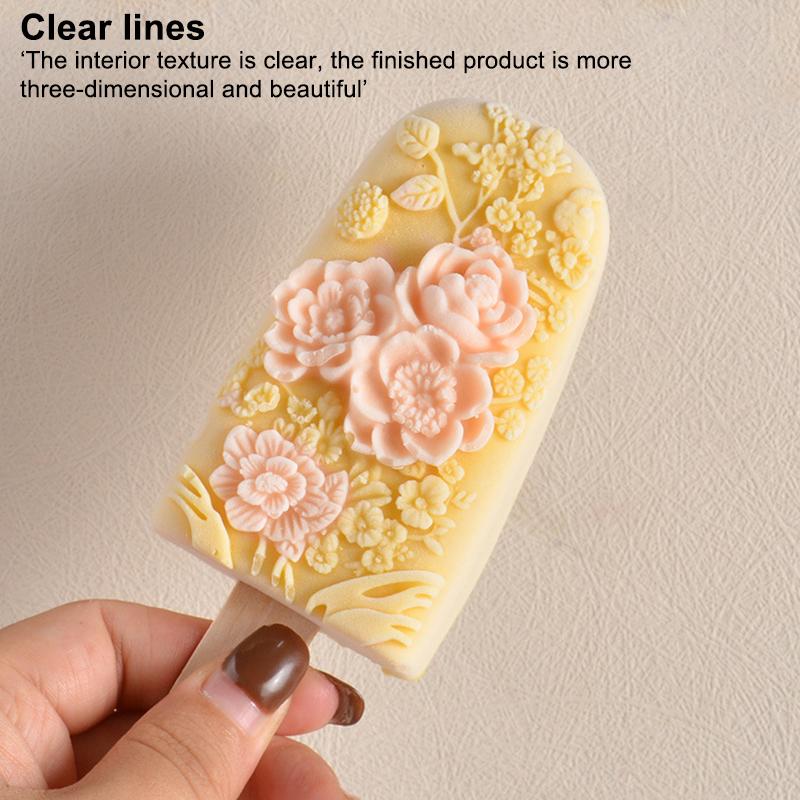 Silicone Flower Popsicle Molds – Stunning Floral Design, Easy-Release For Homemade Ice Cream & Frozen Treats