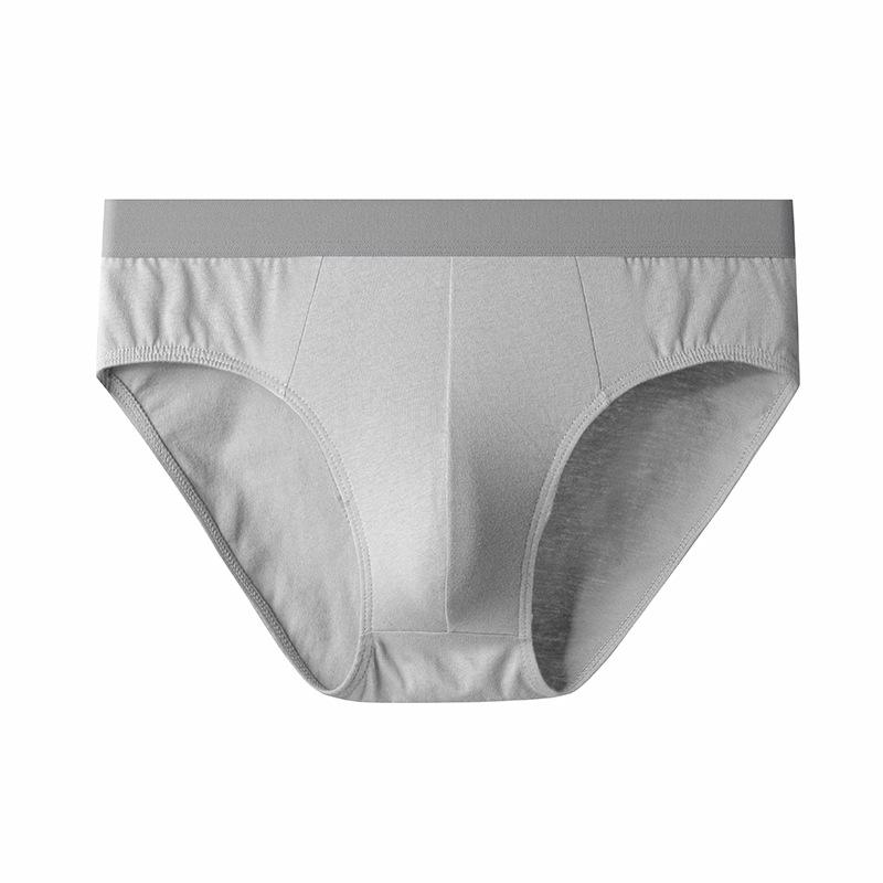 Large Size Men Spring and Summer New Pure Color Cotton Comfortable No Mark Flat Angle Underwear