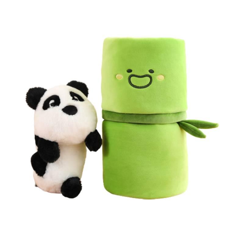 Authentic Panda Plush Toy With Bamboo Perfect Souvenir From China!