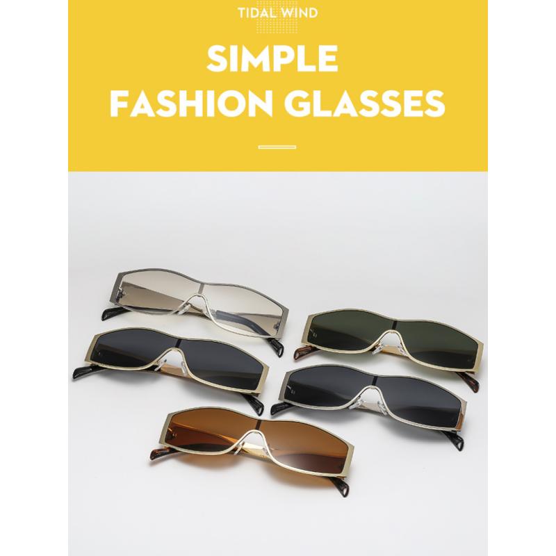 Women's glasses fashion new one-piece metal cycling sunglasses, cross-border European and American ins Xiaohongshu personalized high-end sunglasses