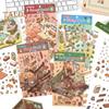 4Pcs DIY Scene Stickers 3D Miniature House Stickers Set Reusable Easy To Use DIY Projects Bookstore Scene Stickers