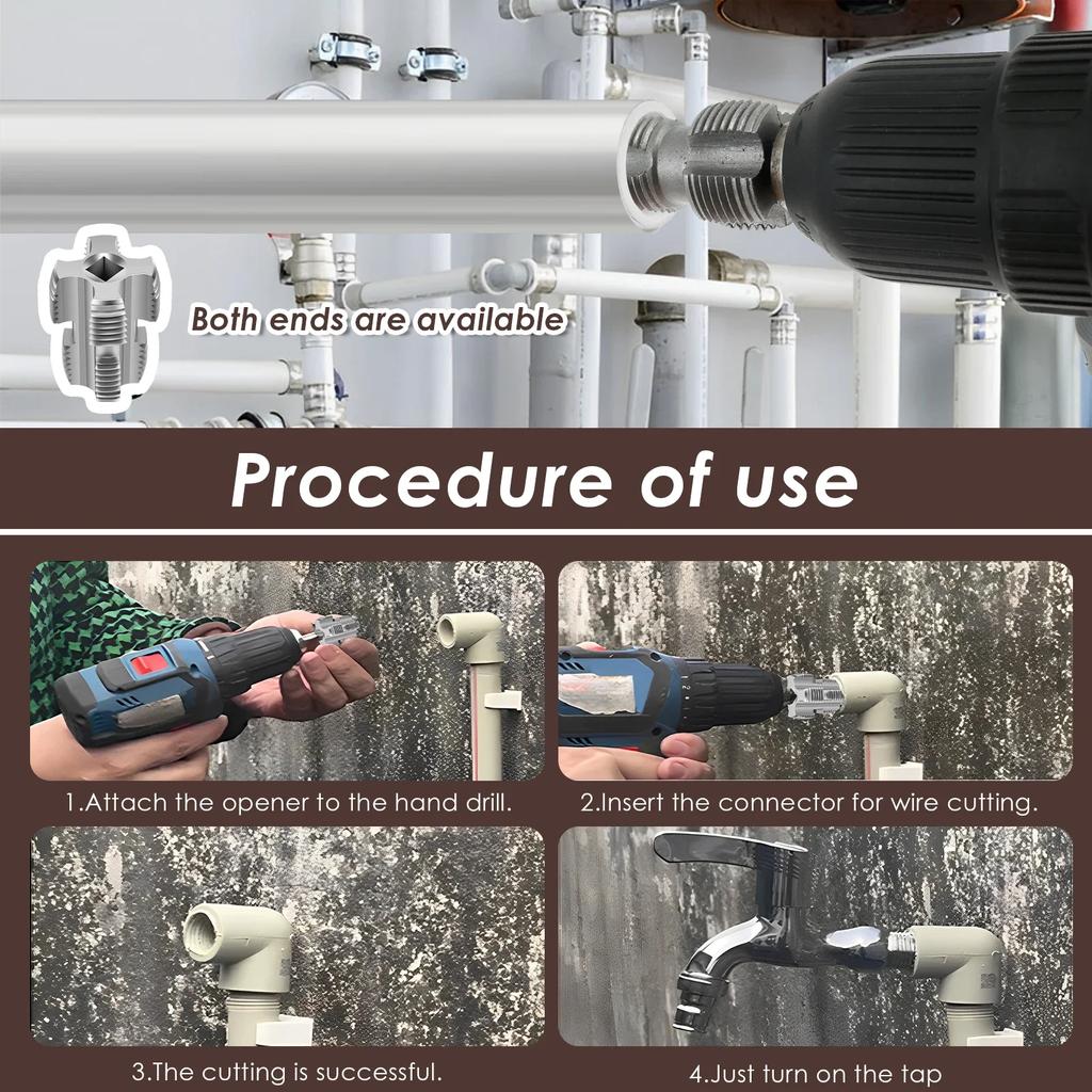 PVC Thread Maker Tool Efficient Pipe Threader Plumbing Tool Reusable Plastic Pipe Threader with 3 Dies Plumbing Round Die Water