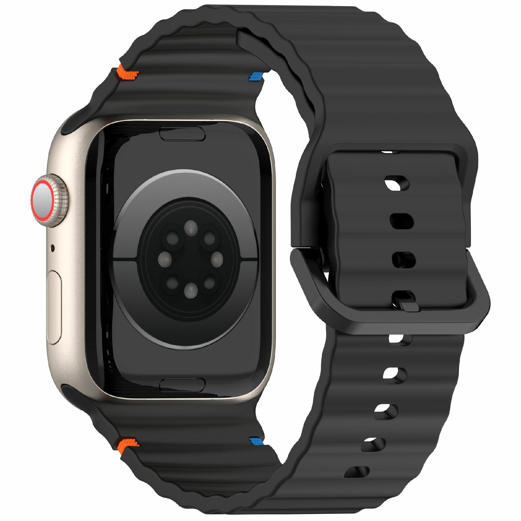 

Для Apple Watch Series 10 42 мм/9 8 7 41 мм/SE (2023) SE (2022) SE 6 5 4 40мм/3 2 1 38мм Силиконовый ремешок для часов Black