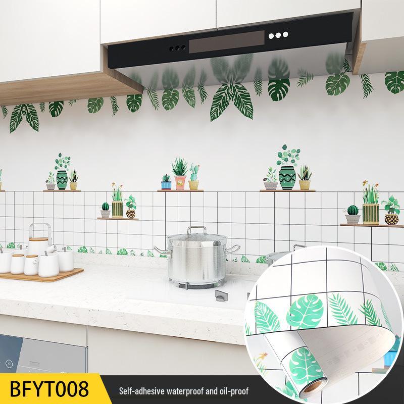 Eco-Friendly Kitchen Anti-Oil Stickers: Self-Adhesive, Waterproof, Heat-Resistant Tile and Stove Top Renovation Wallpaper.
