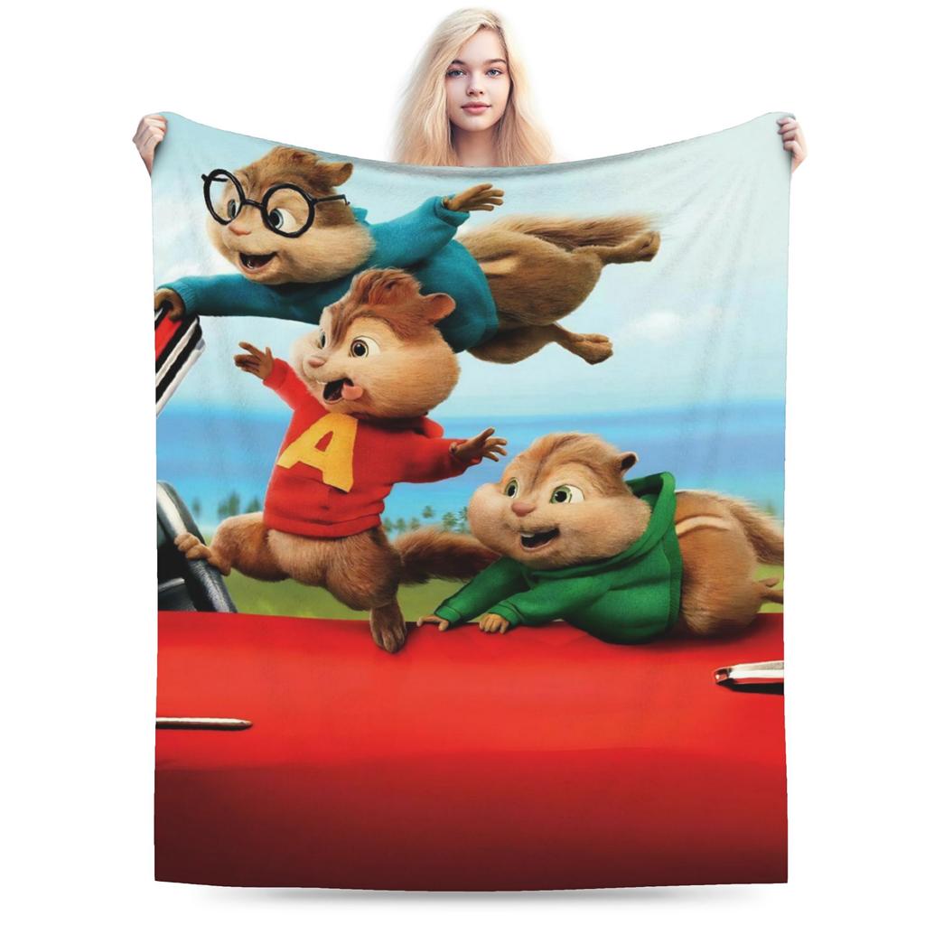 Super měkká deka Alvin a Chipmunkové Prémiový flanelový fleece Lehká přikrývka Teplé plyšové deky pro všechna roční období