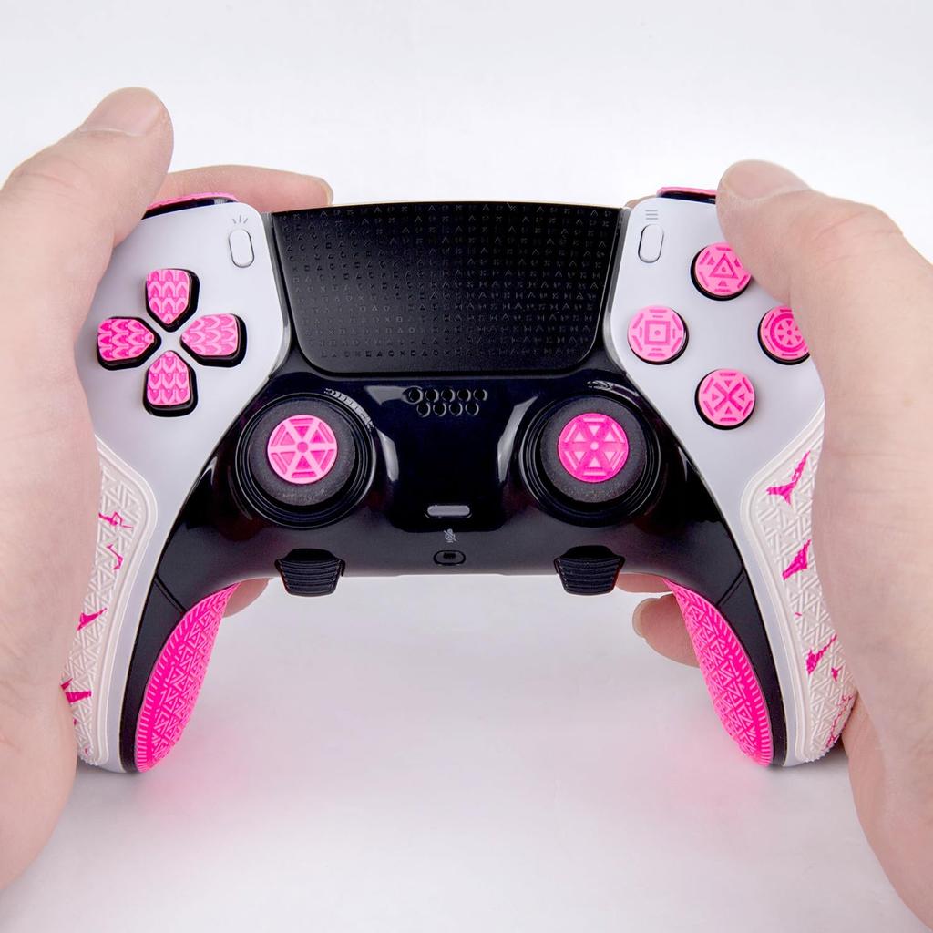 Hasaku PS5 DualSense Edge Controller Grip Elite Colorful Innovative No Grip Sticker Skin Kit for PlayStation 5 DualSense 1 White Tape, Version,