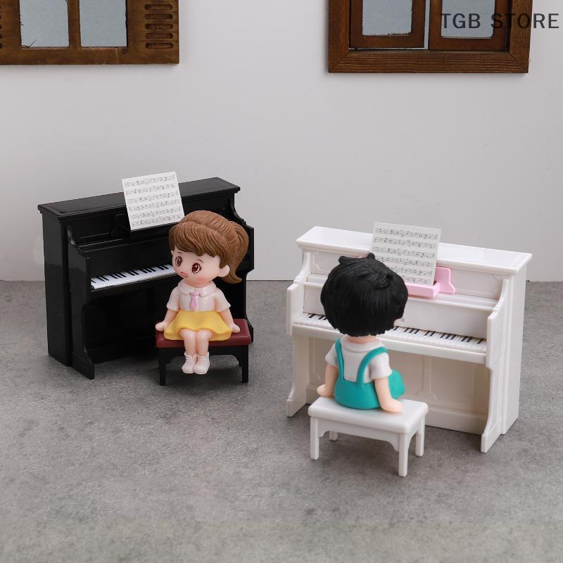 1 Set Simulated Piano Furniture Model Miniature Musical Instruments Cute Dollhouse Toy Doll House Playhouse Scene Accessories