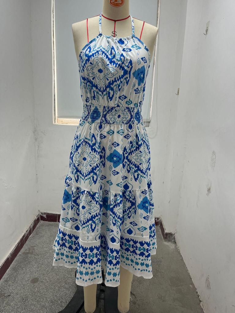 Summer Sexy Off-the-Shoulder Halter Neck Women's Dress