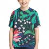 Children's Plant Pattern 3D Digital Printed Boys' Casual and Comfortable Round Neck Short Sleeved T-shirt
