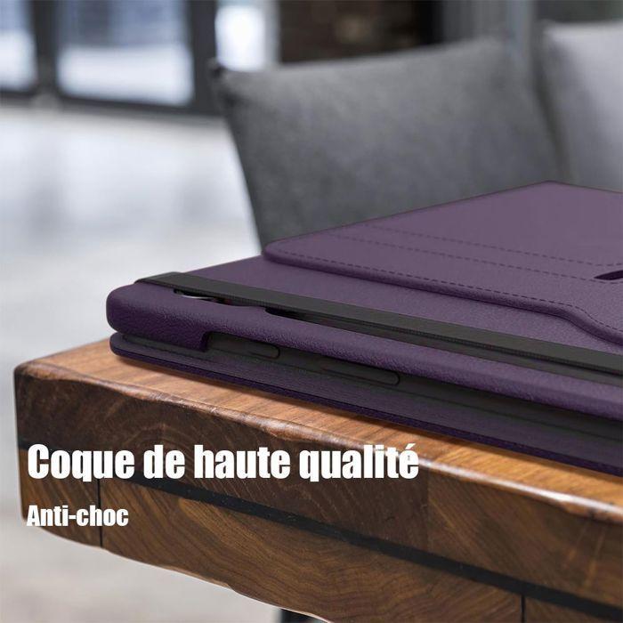 Coque + Verre Trempé pour Samsung Galaxy Tab A11 Plus / A9 Plus - Etui Rotatif 360° - Violet