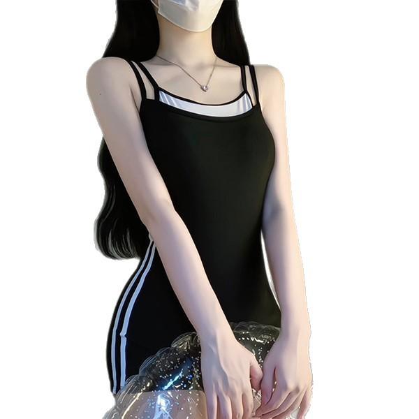 New Sports Style Small Breasts Gather To Cover the Belly and Look Thin, Conservative One-piece Flat-angle Hot Spring Swimsuit Women's Sports Swimsuit