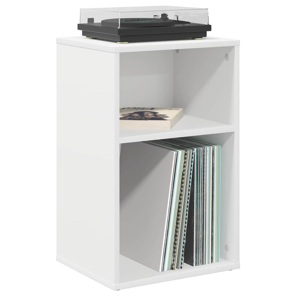 Record Storage Cabinet White 38 X 33 X 61 Cm Engineered Wood