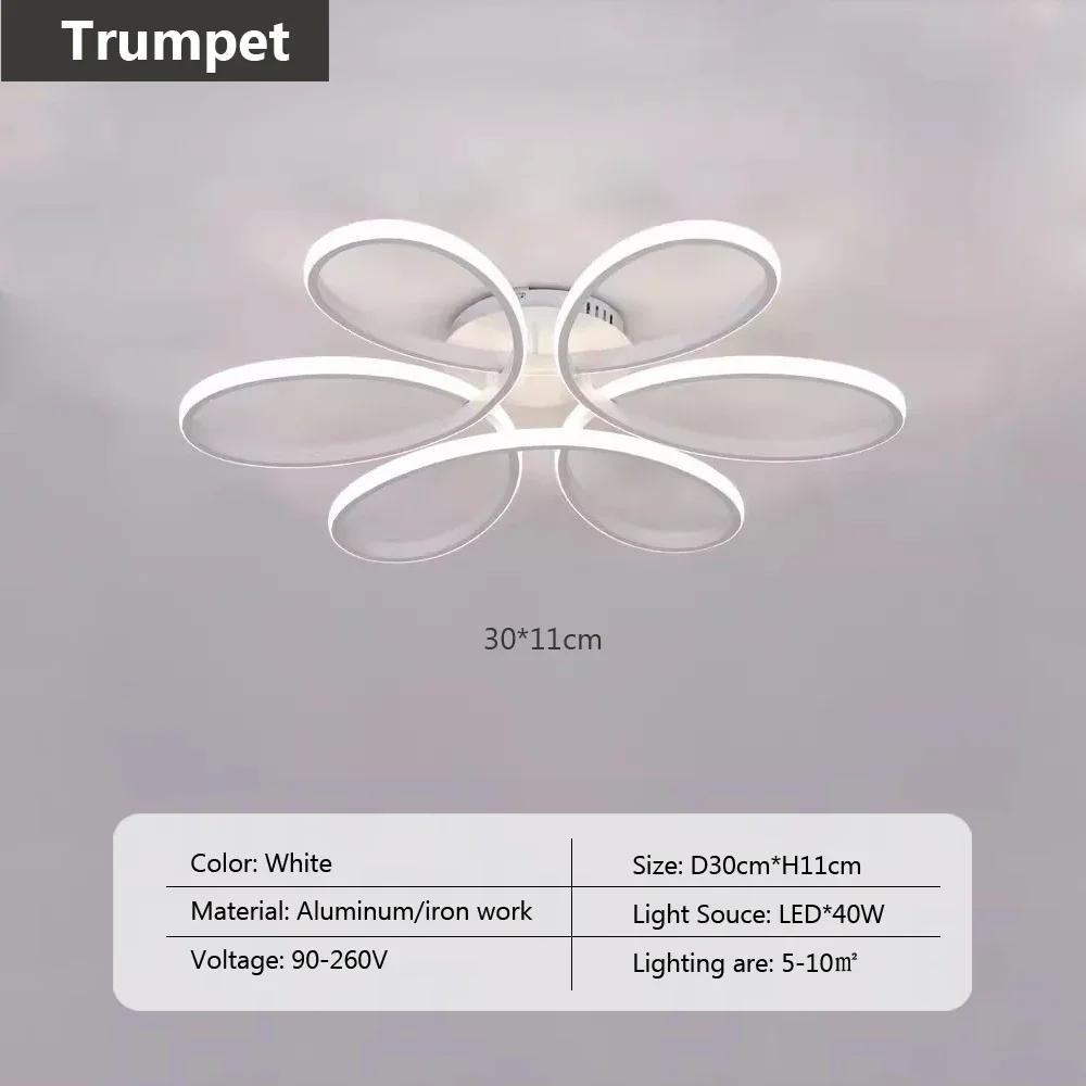 Modern LED Ceiling Light 30CM June Flowers Black And White For Bedroom Living Room Restaurant Hotel Interior Lighting Fixtures