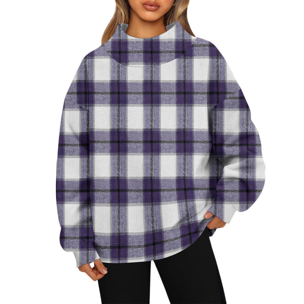 Women's Sweatshirt Sports Flannel Sweatshirt Long Sleeve Top Casual V-Neck Sweatshirt