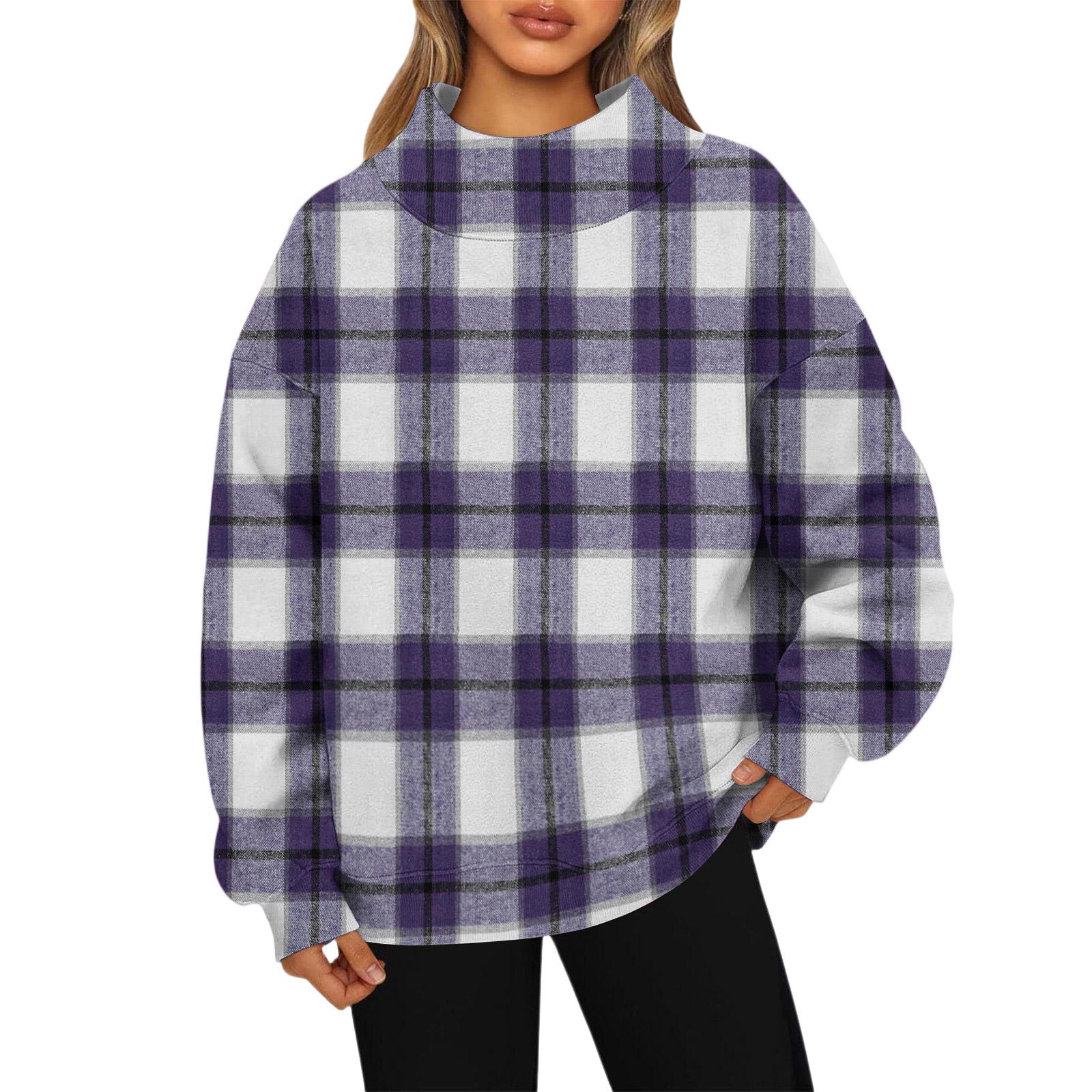 

Женская толстовка, спортивная фланелевая толстовка с длинным рукавом, повседневная толстовка с V-образным вырезом M фиолетовый