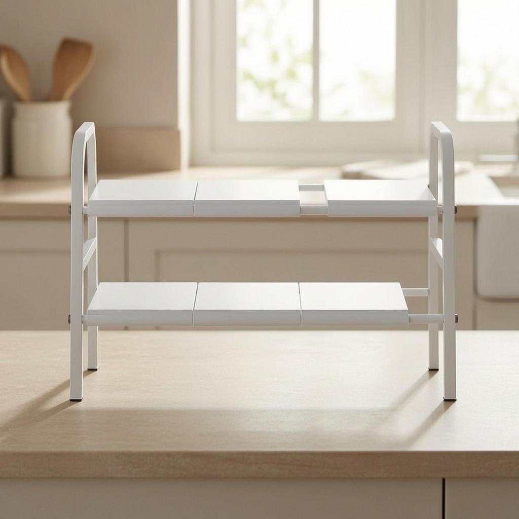 Carbon Steel Under-Sink Storage Rack Space-Saving Expandable Under Sink